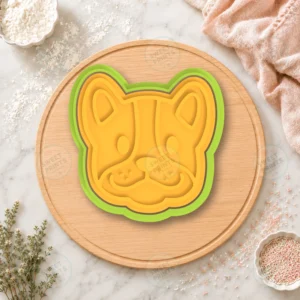 Dog Face Round Cookie Cutter & Stamp
