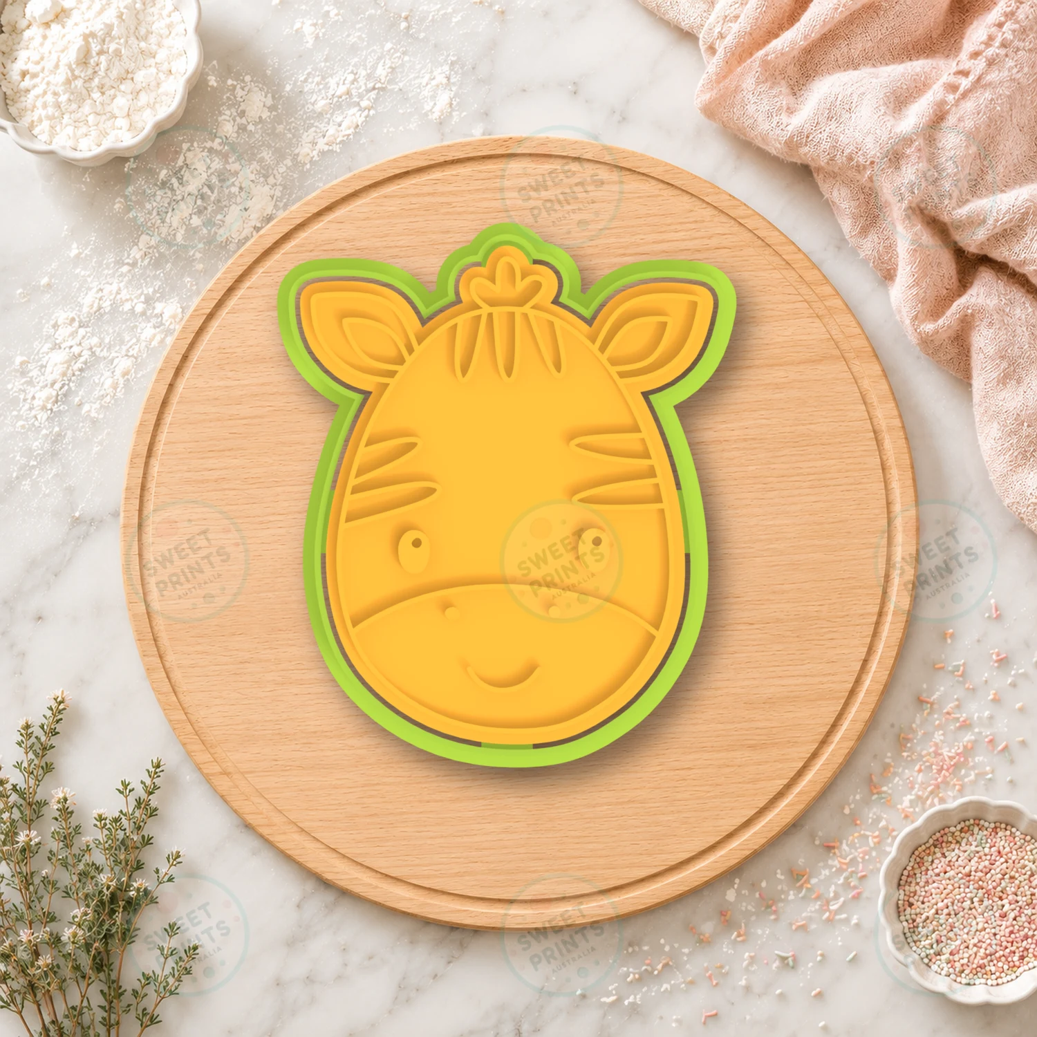 Zebra Face Cookie Cutter & Stamp cookie cutter