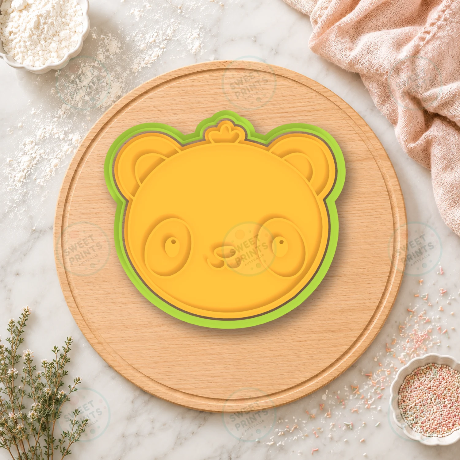 Panda Face Cookie Cutter & Stamp cookie cutter