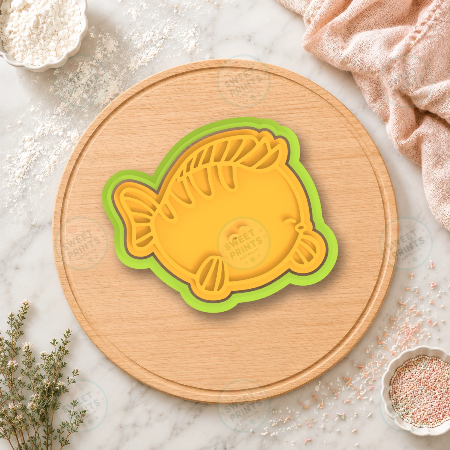 Flounder 1 Cookie Cutter & Stamp cookie cutter