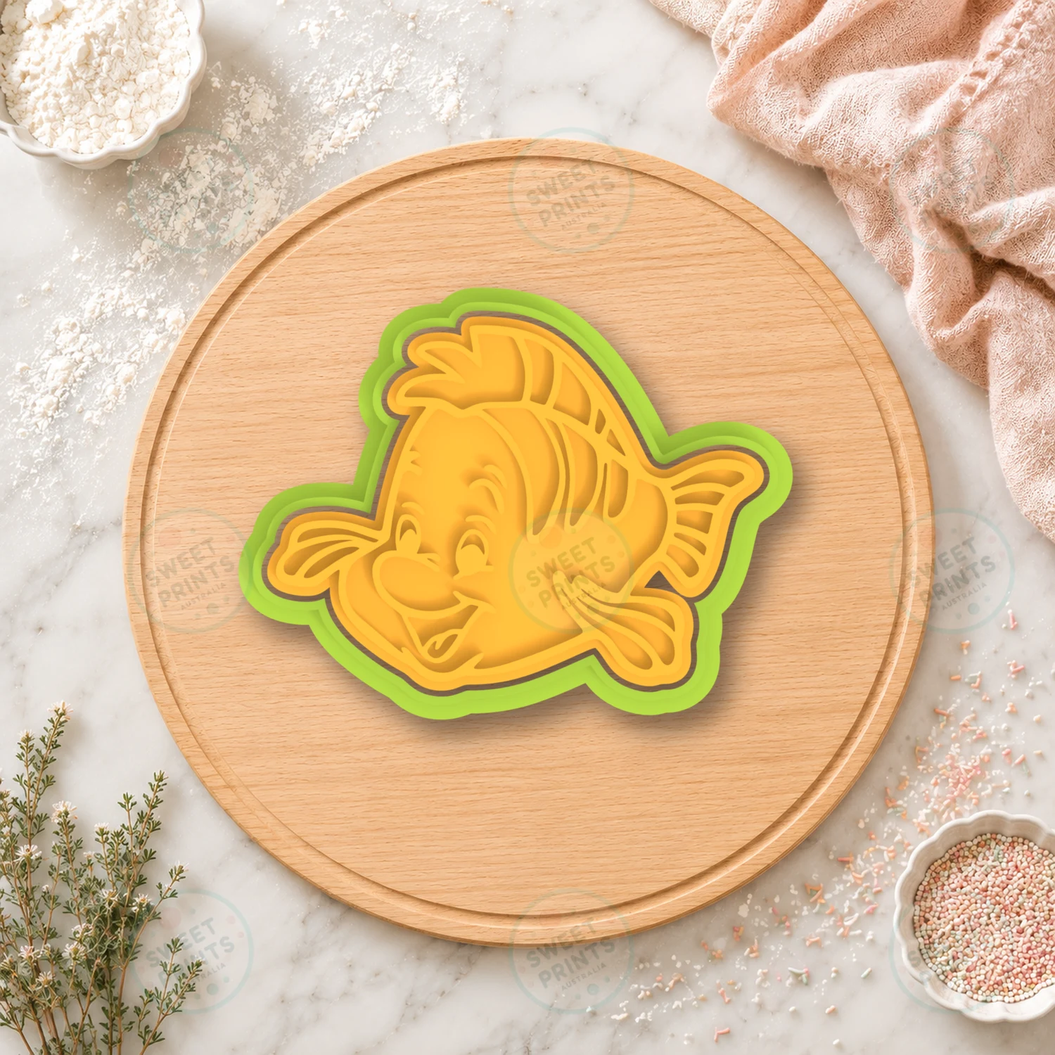 Flounder 2 Cookie Cutter & Stamp cookie cutter