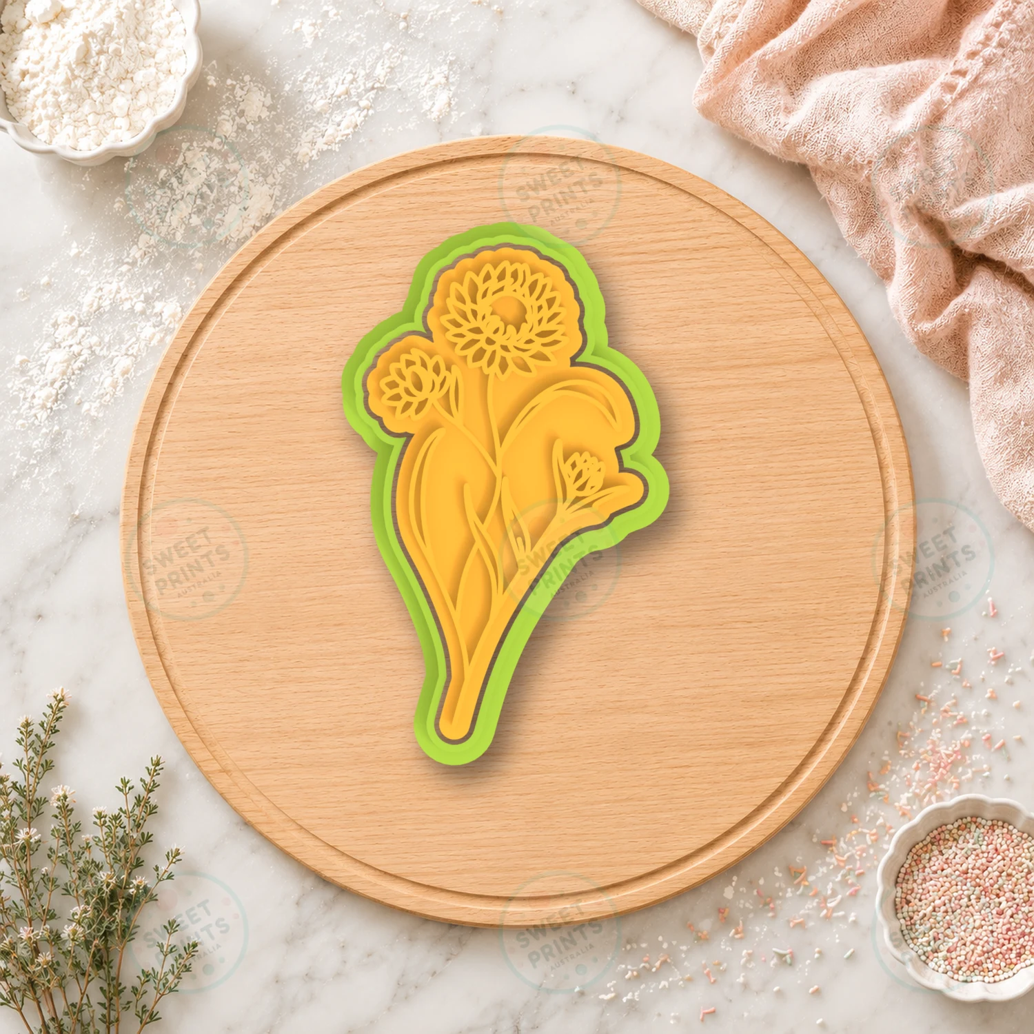 Native Flower Bell Cookie Cutter & Stamp cookie cutter