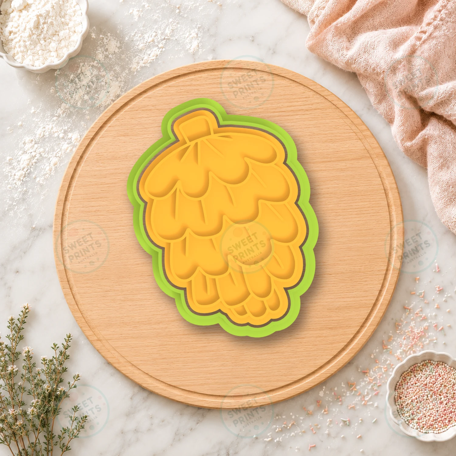 Autumn Pine Cone Cookie Cutter & Stamp cookie cutter
