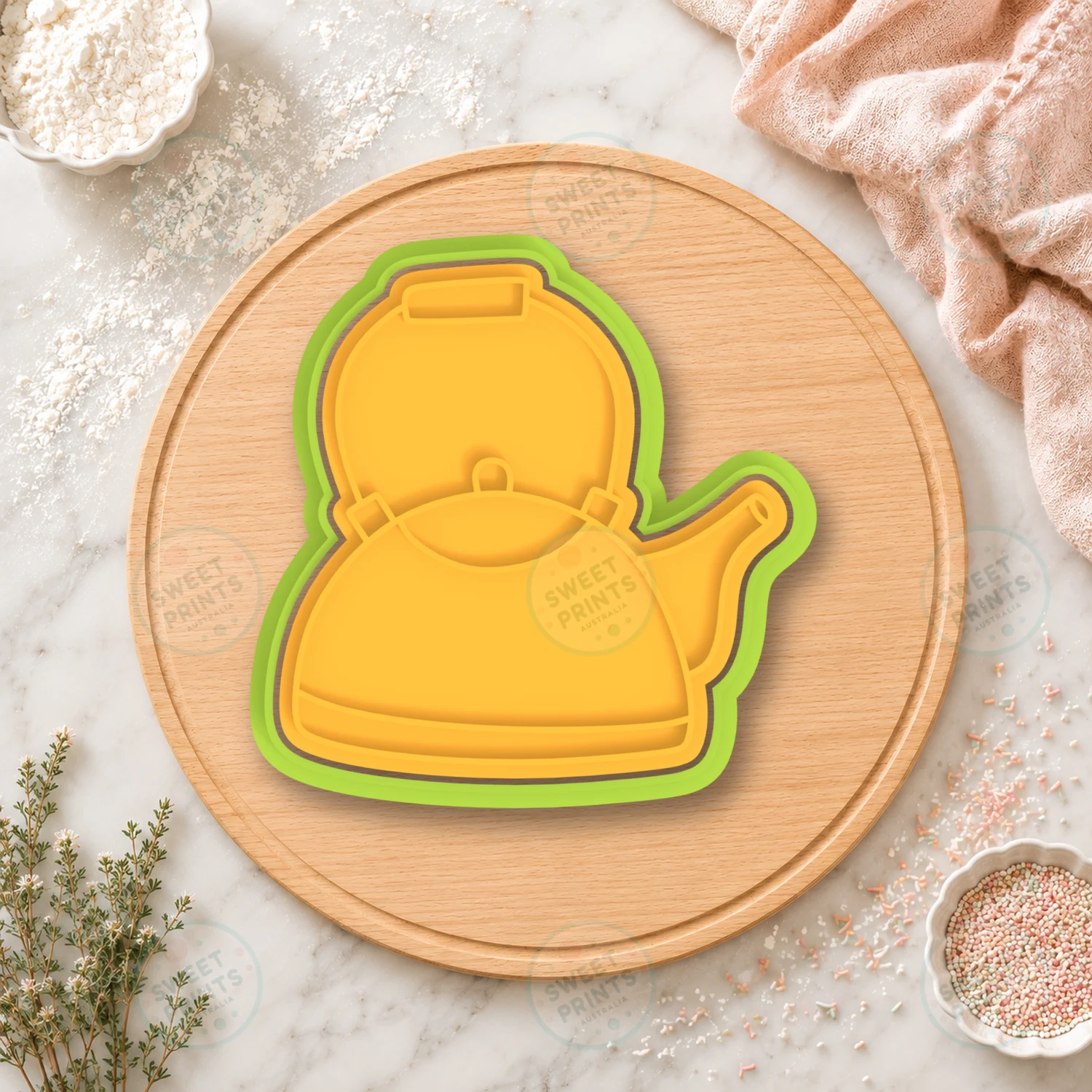 Autumn Teapot Cookie Cutter & Stamp cookie cutter