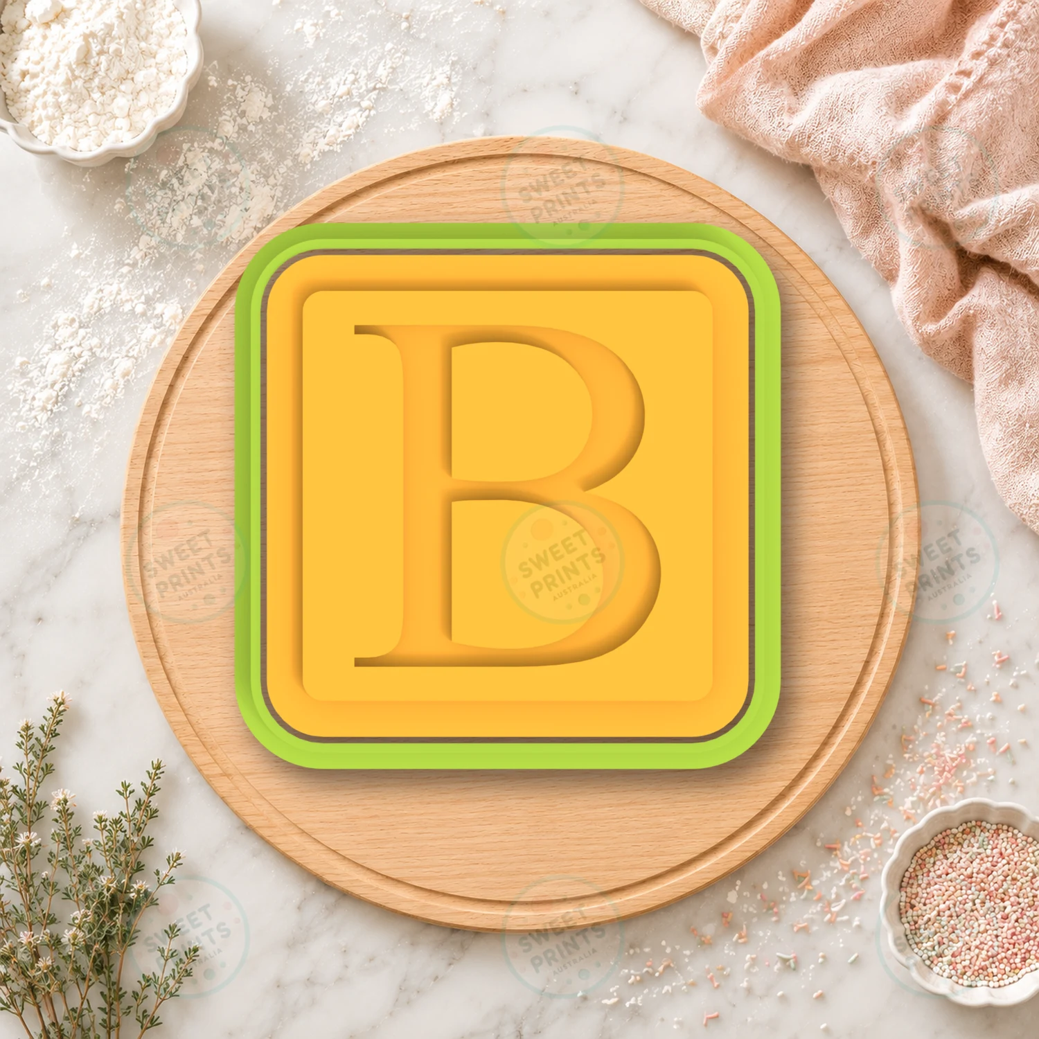 Baby Block Letter B Cookie Cutter & Stamp cookie cutter