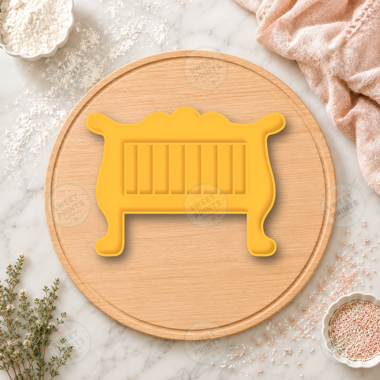 Baby Cot Cot Cookie Stamp cookie cutter