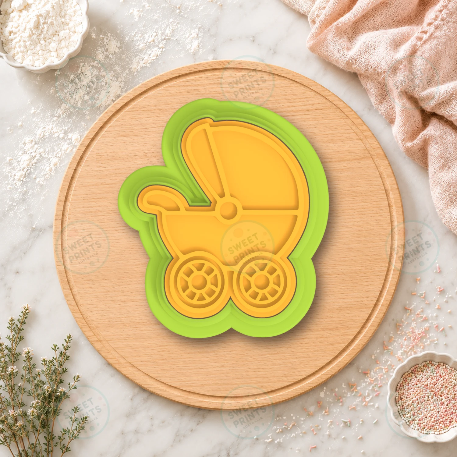 Baby Buggy Cookie Cutter & Stamp cookie cutter