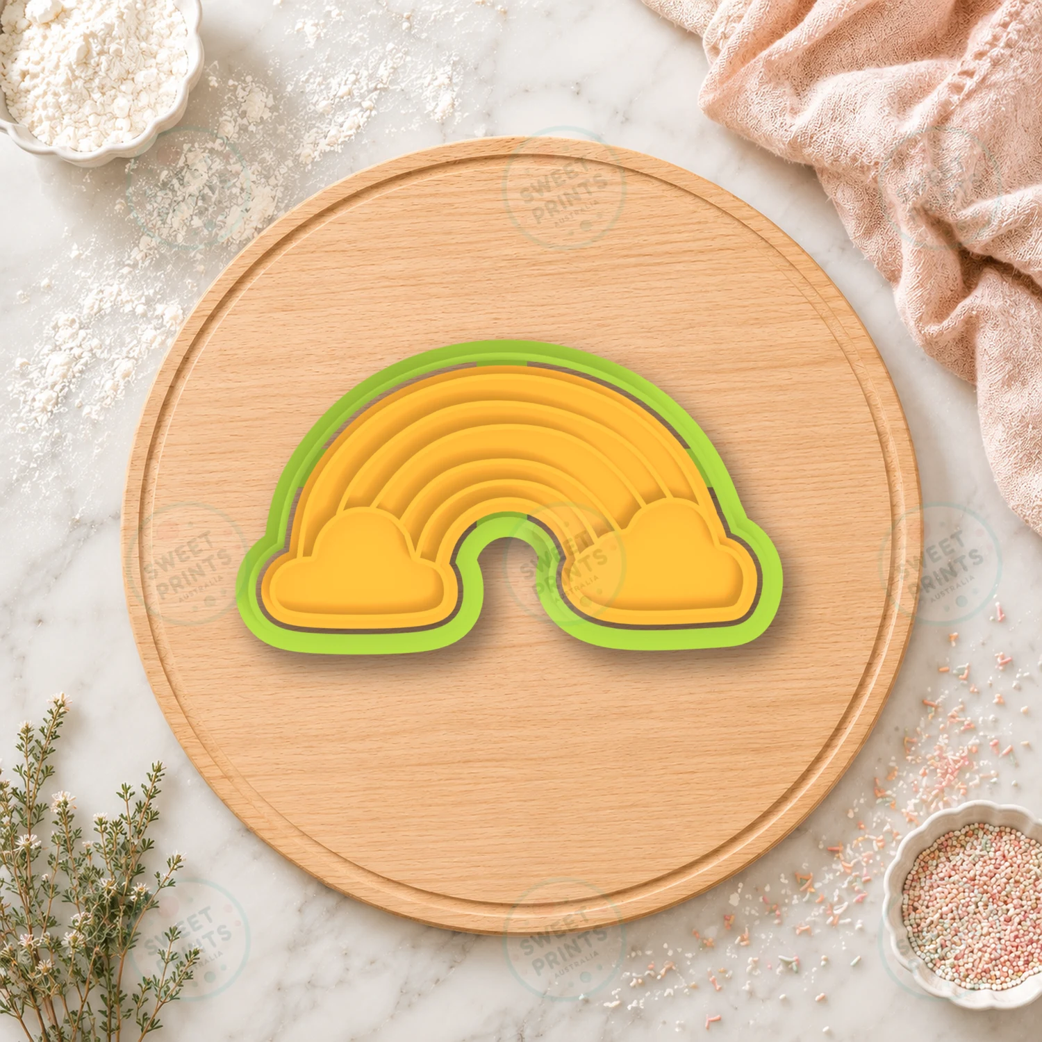 Baby Shower Rainbow Cookie Cutter & Stamp cookie cutter