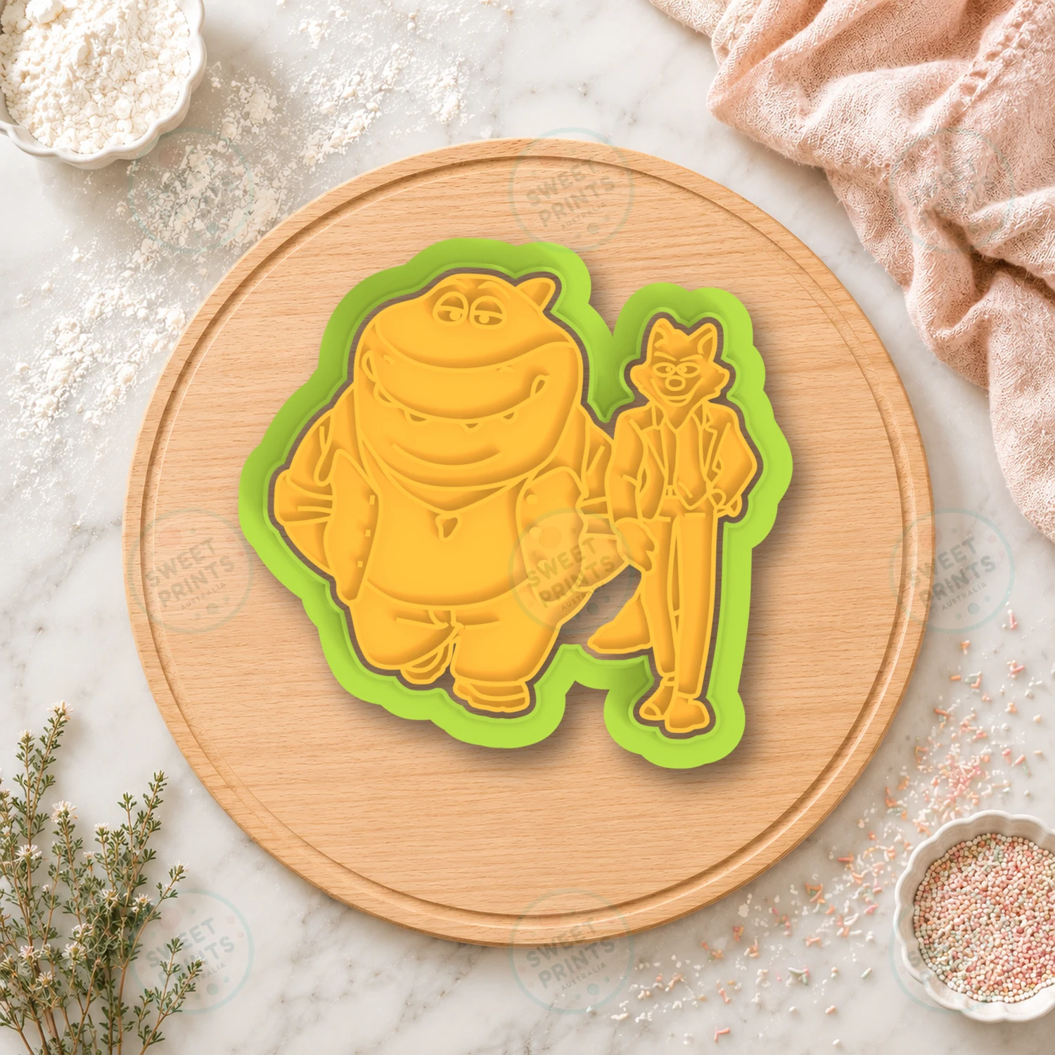 Wolf And Shark Cookie Cutter & Stamp cookie cutter