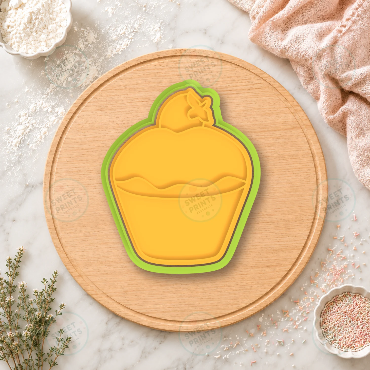 Baking Cupcake Cookie Cutter & Stamp cookie cutter
