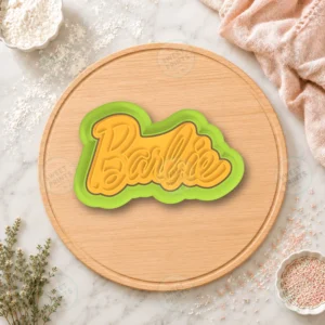 Barbie Logo Cookie Cutter & Stamp