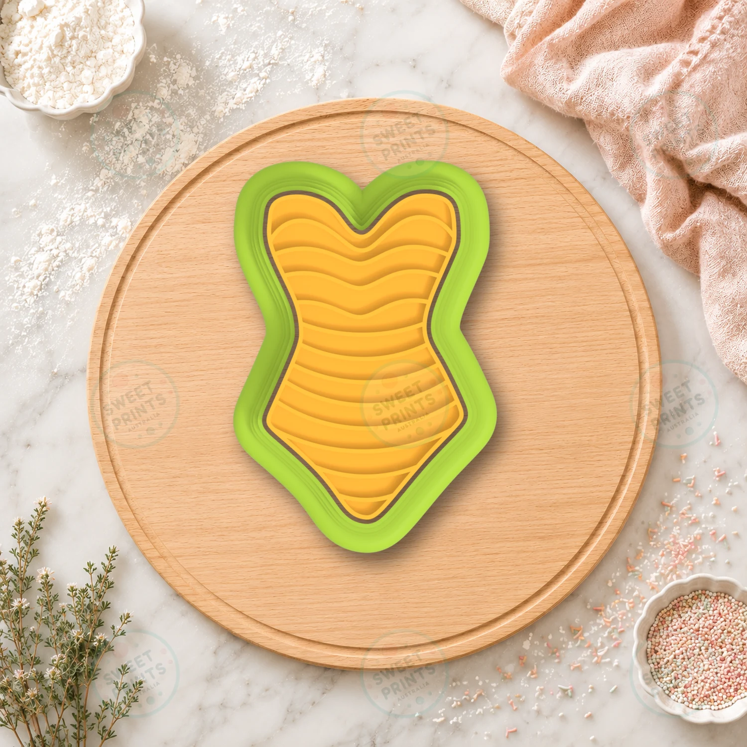 Barbie Swimsuit Cookie Cutter & Stamp cookie cutter