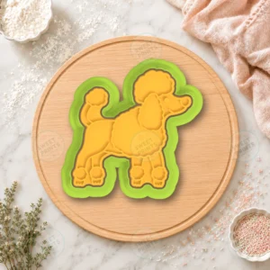 Barbie Poodle Dog Cookie Cutter & Stamp