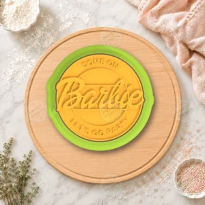 Barbie Writing 2 Party Cookie Cutter & Stamp