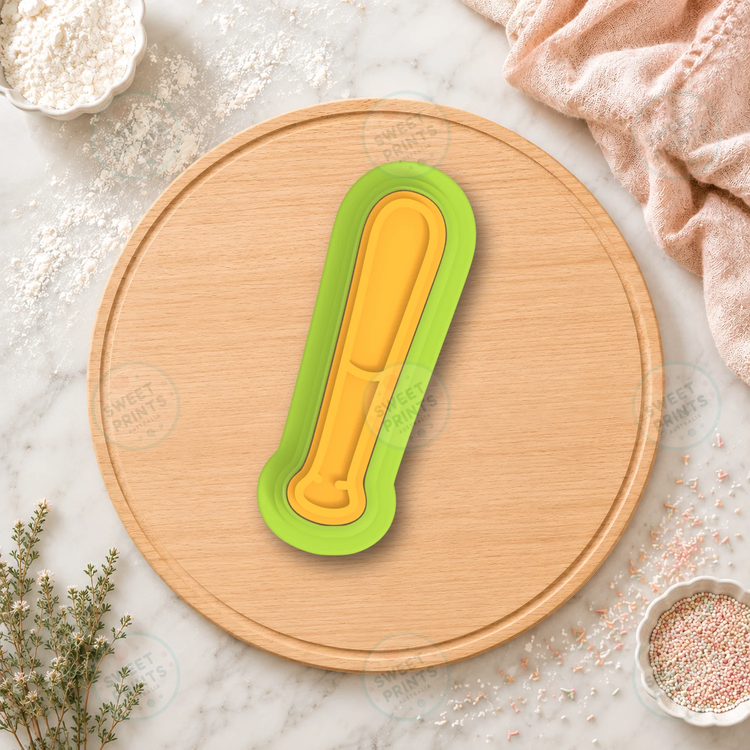 Baseball Bat Cookie Cutter & Stamp cookie cutter