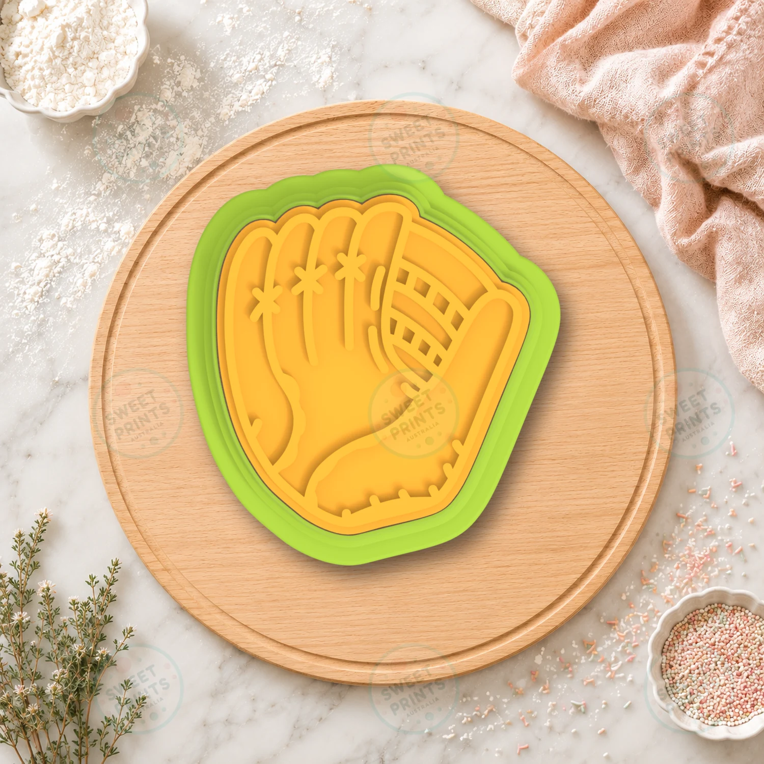 Baseball Glove Cookie Cutter & Stamp cookie cutter