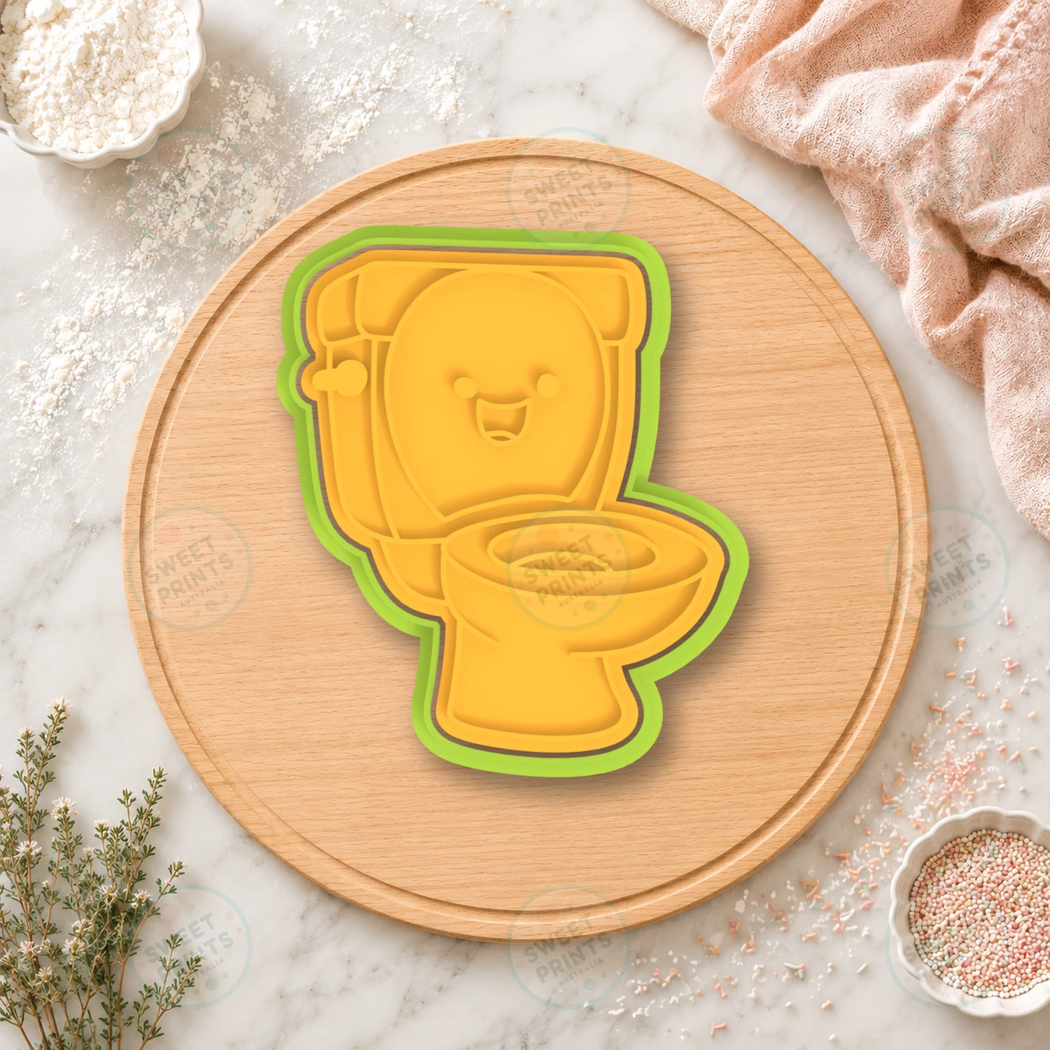 Bathroom Toilet Cookie Cutter & Stamp cookie cutter