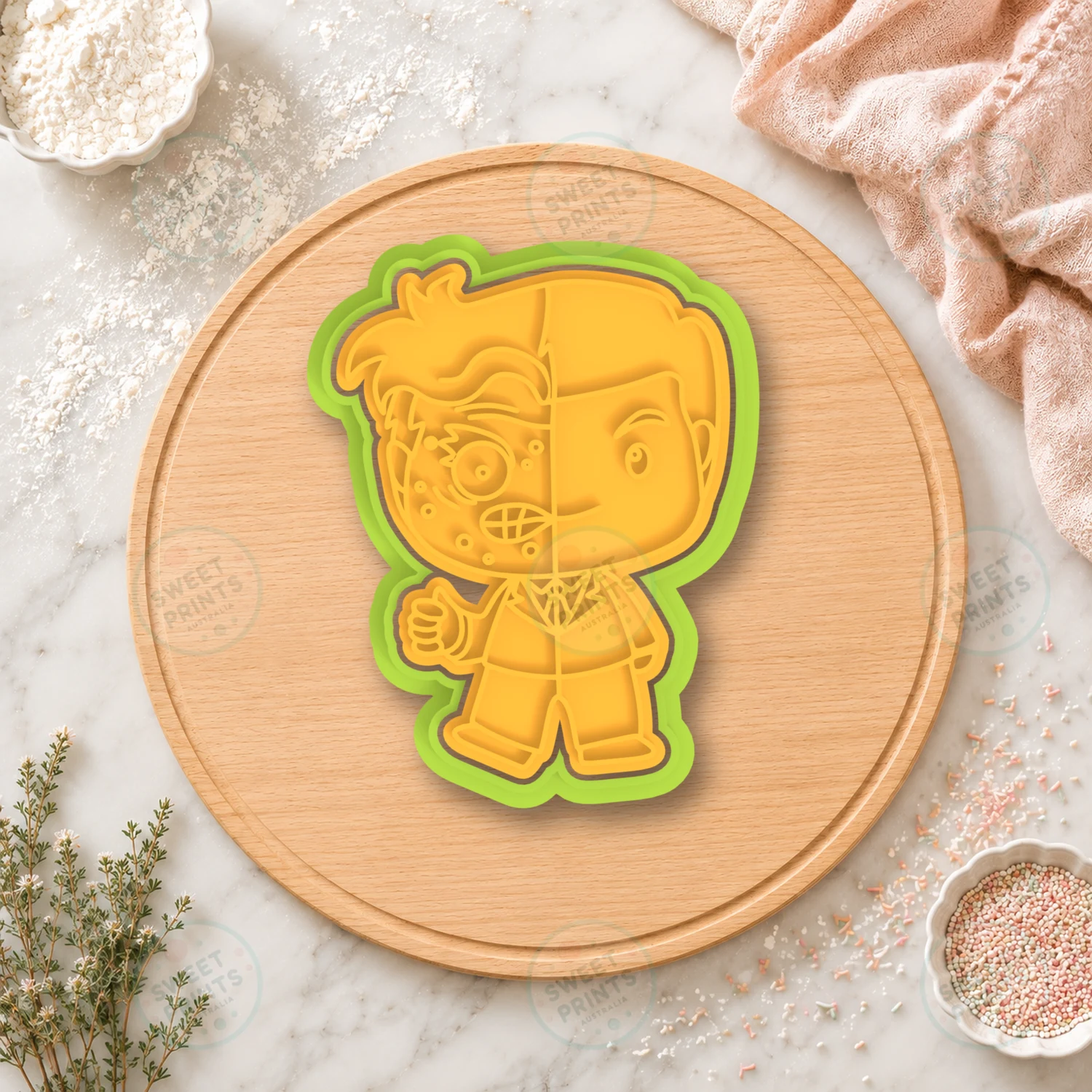 Two Face Cookie Cutter & Stamp cookie cutter