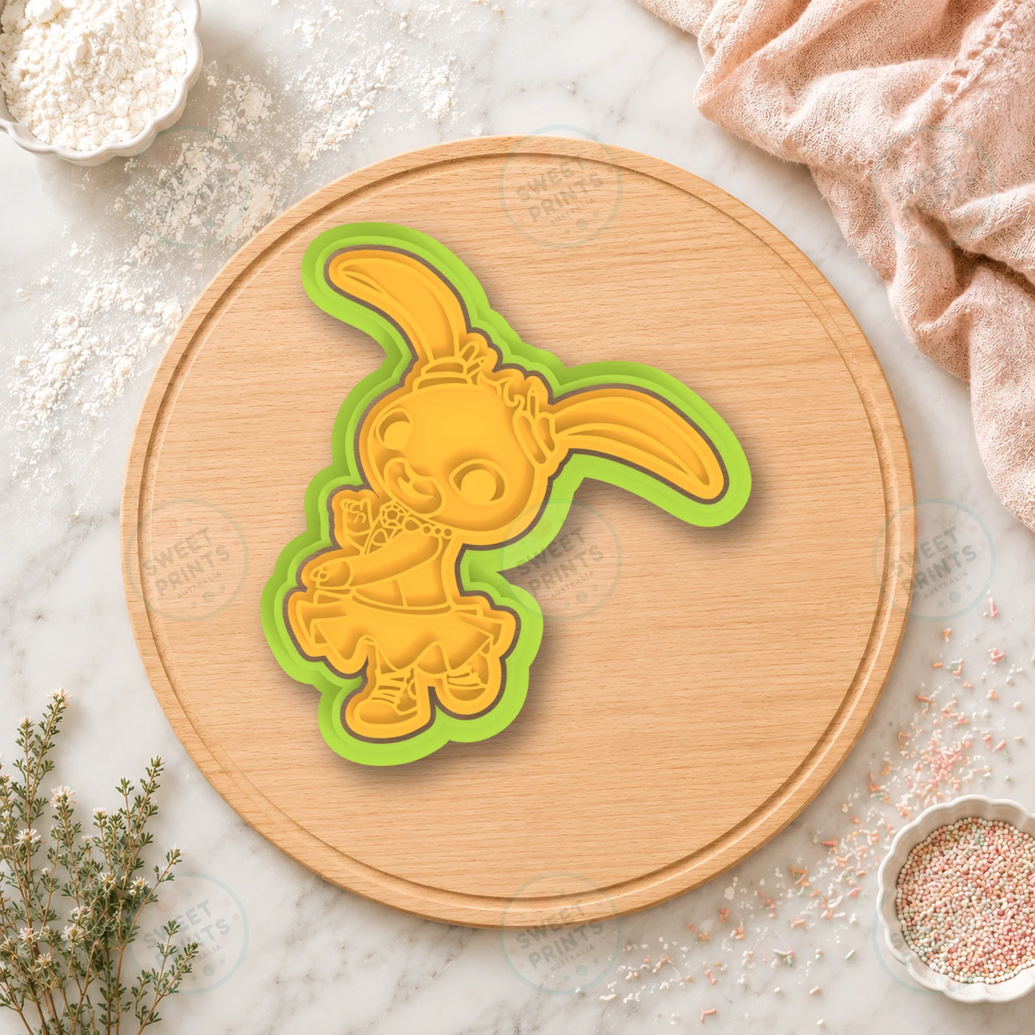 Bunny Girl Dancing Cookie Cutter & Stamp cookie cutter