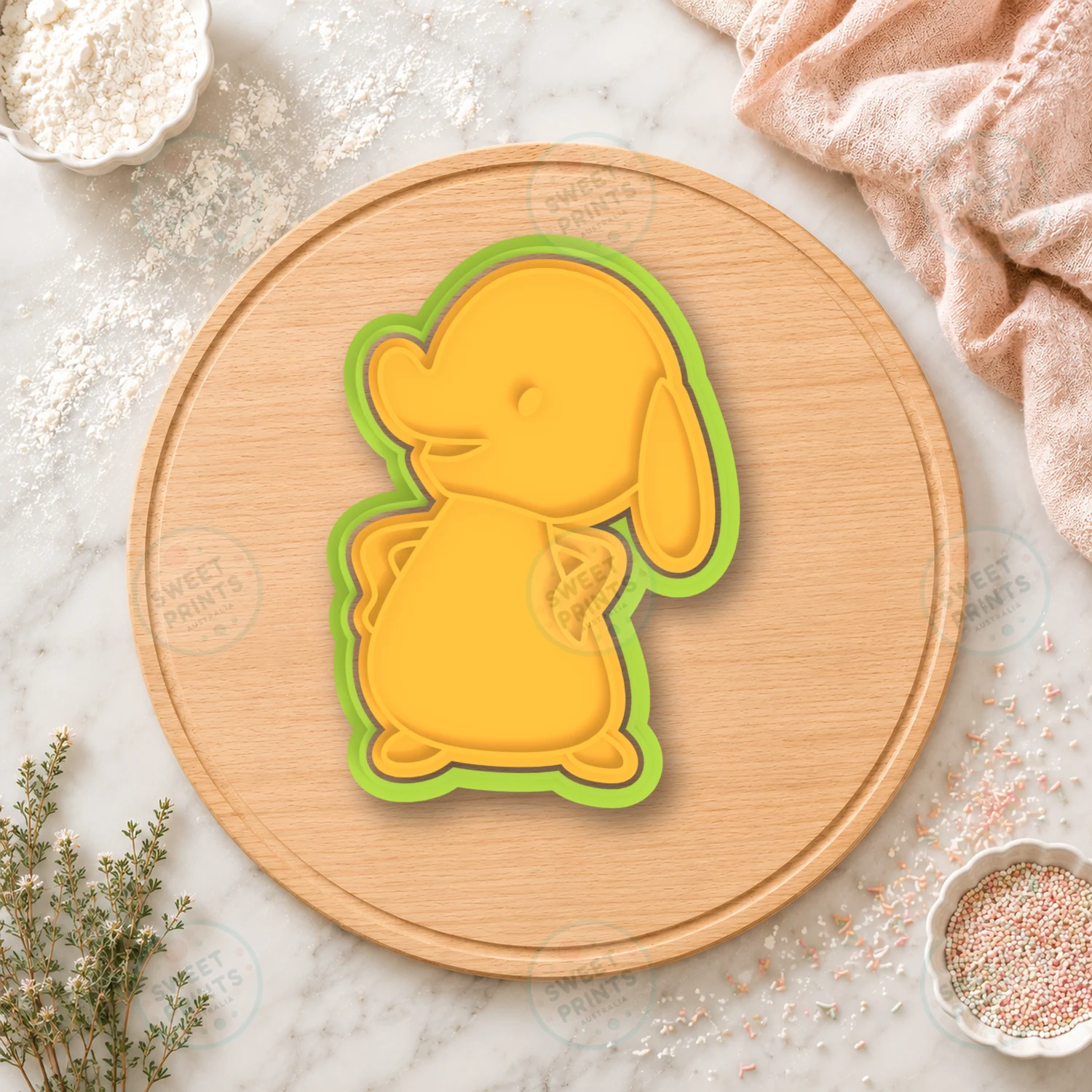 Duck Billed Rabbit Cookie Cutter & Stamp cookie cutter