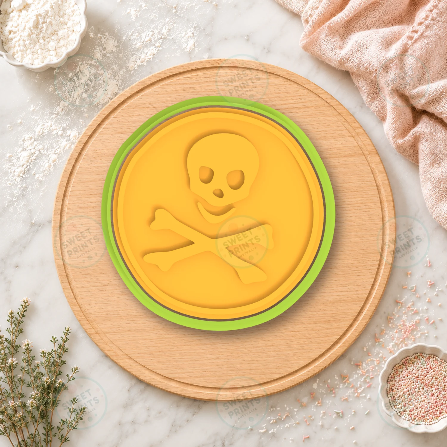 Skull And Crossbones Cookie Cutter & Stamp cookie cutter