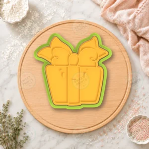 Gift Box With Face Cookie Cutter & Stamp