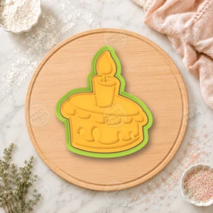 Birthday Cake With Candle Cookie Cutter & Stamp