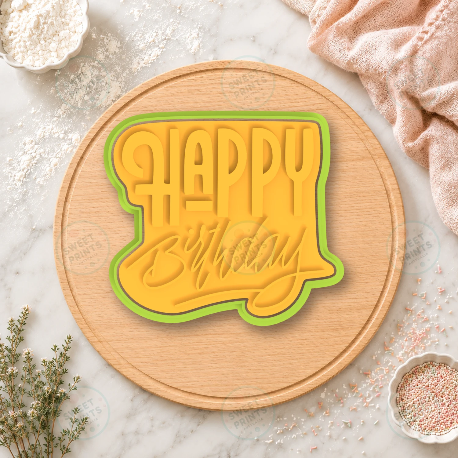 Happy Birthday Mixed Font Cookie Cutter & Stamp cookie cutter