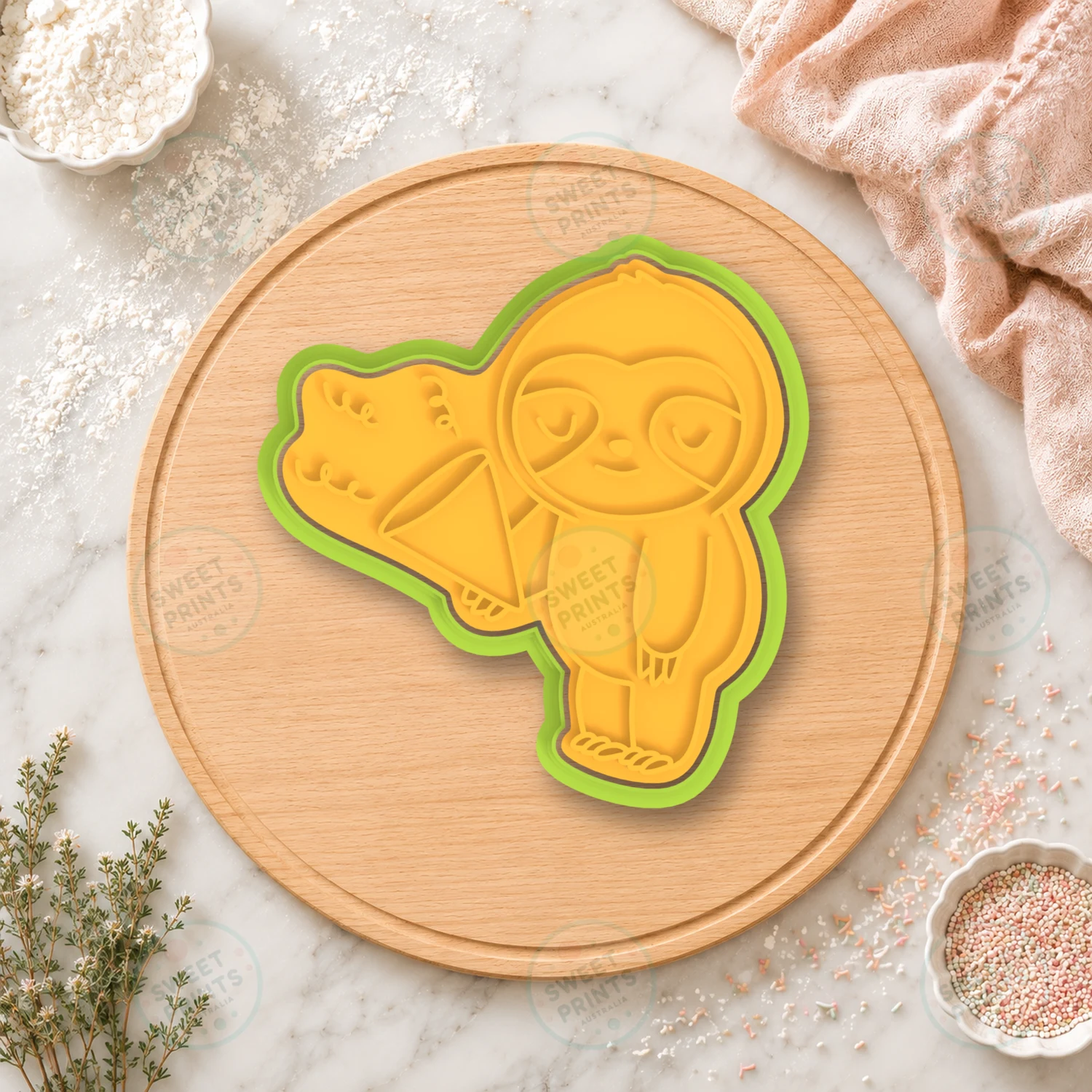 Sloth Party Ice Cream Cookie Cutter & Stamp cookie cutter