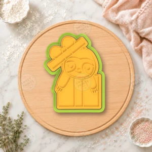 Sloth With Gift Box Cookie Cutter & Stamp