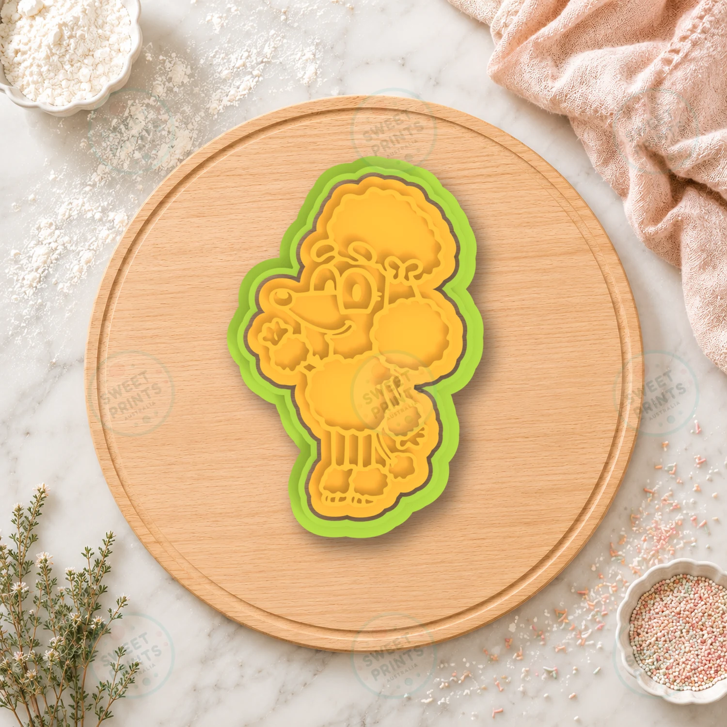 Coco Dog Character Sitting Cookie Cutter & Stamp cookie cutter