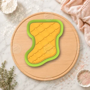 Quilted Christmas Stocking Cookie Cutter & Stamp