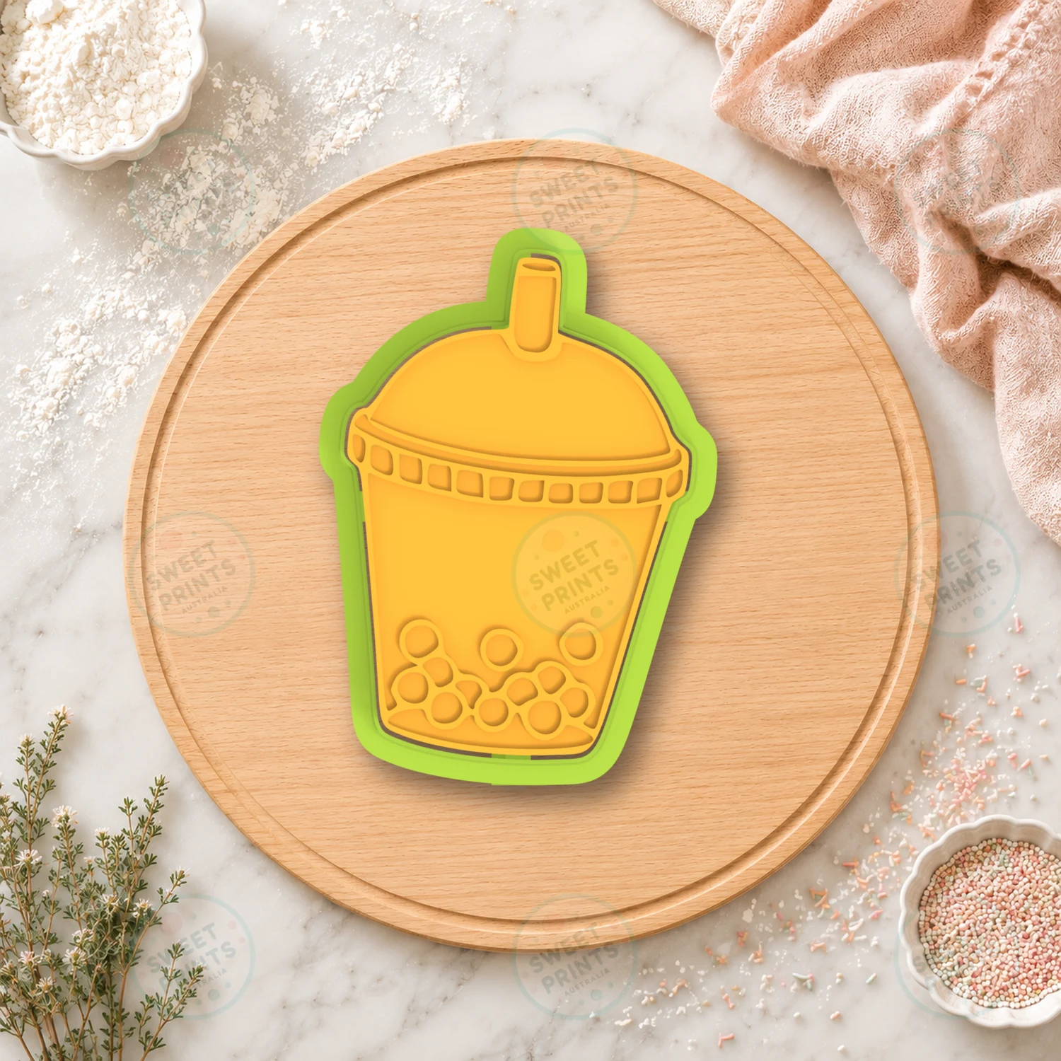 Bubble Tea Cup Cocktail Cookie Cutter & Stamp cookie cutter