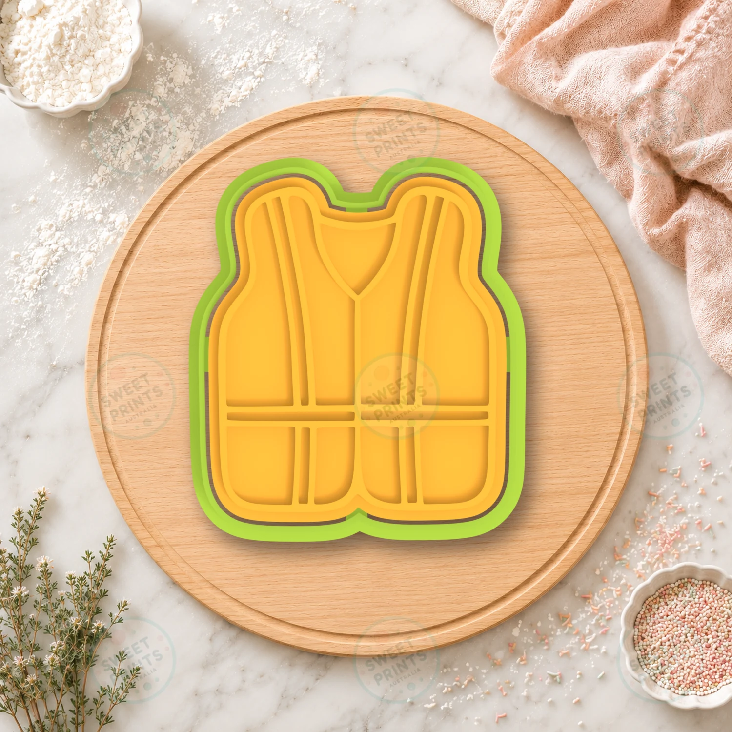 Safety Vest Cookie Cutter & Stamp cookie cutter