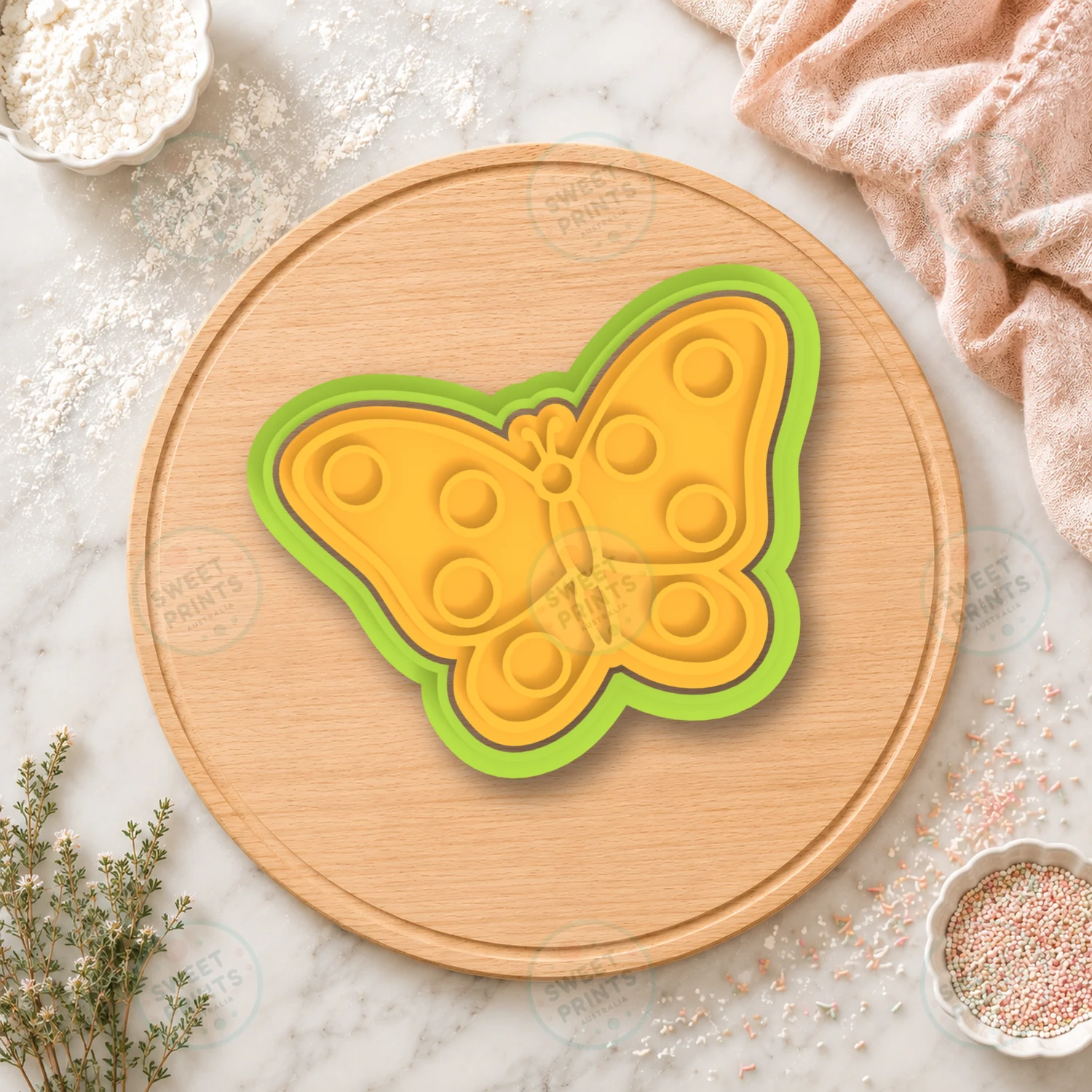 Polka Dot Butterfly Cookie Cutter & Stamp cookie cutter