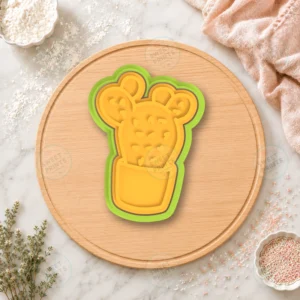 Bunny Ear Cactus In Pot Cookie Cutter & Stamp