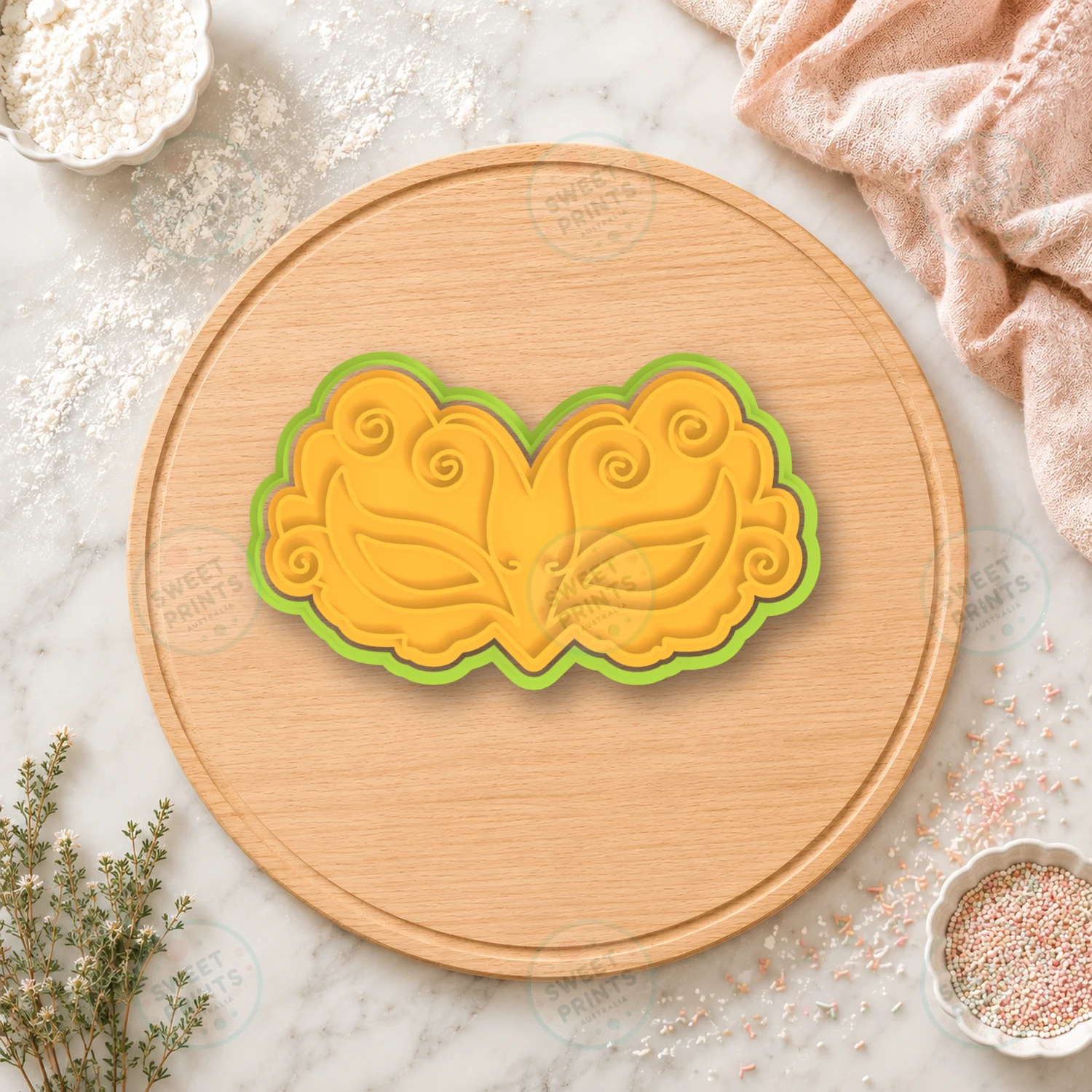 Scroll Pattern Masquerade Mask Cookie Cutter & Stamp cookie cutter