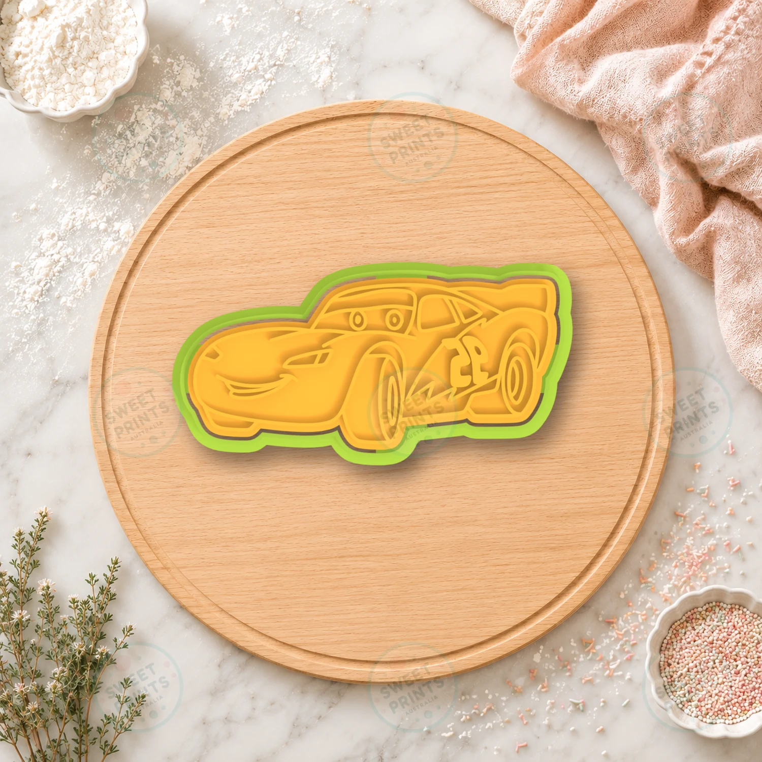Lightning Mcqueen Cookie Cutter & Stamp cookie cutter