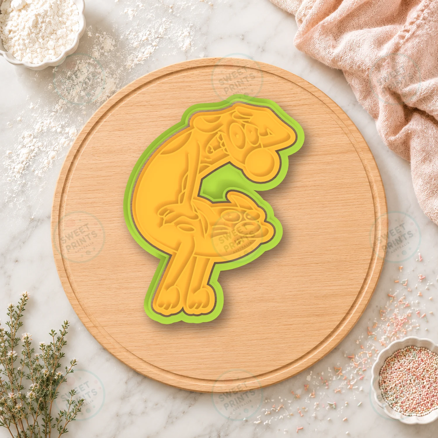 Catdog Lying Down Cookie Cutter & Stamp cookie cutter