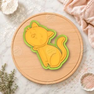 Cat Sitting Collar Cookie Cutter & Stamp