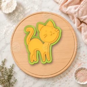 Cat Standing Tail Up Cookie Cutter & Stamp