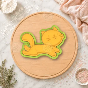 Cat Lying Playful Cookie Cutter & Stamp