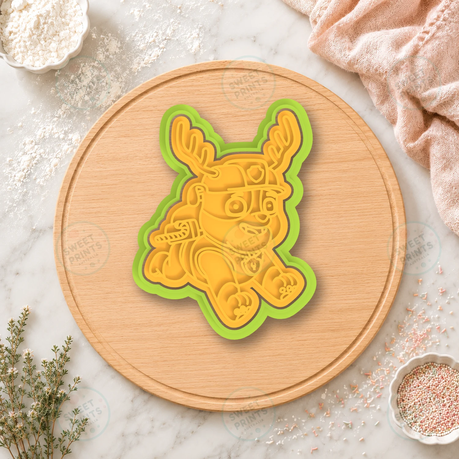 Paw Patrol Rocky Reindeer Cookie Cutter & Stamp cookie cutter