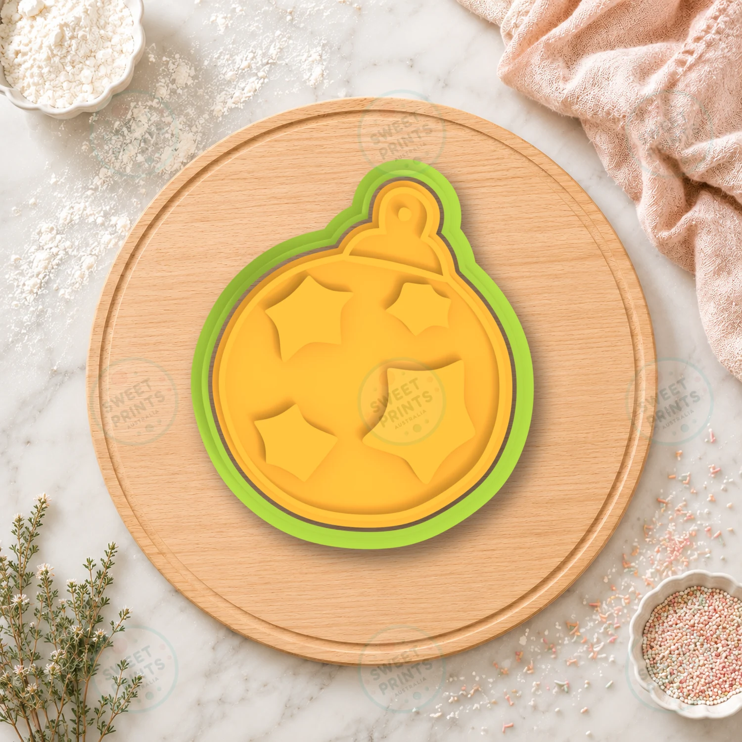 Christmas Bauble Star Pattern Cookie Cutter & Stamp cookie cutter