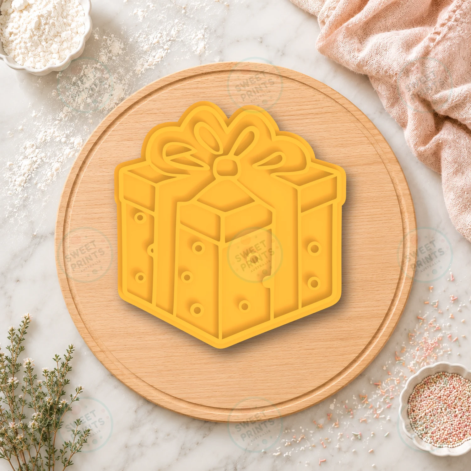 Giftbox Cookie Stamp cookie cutter
