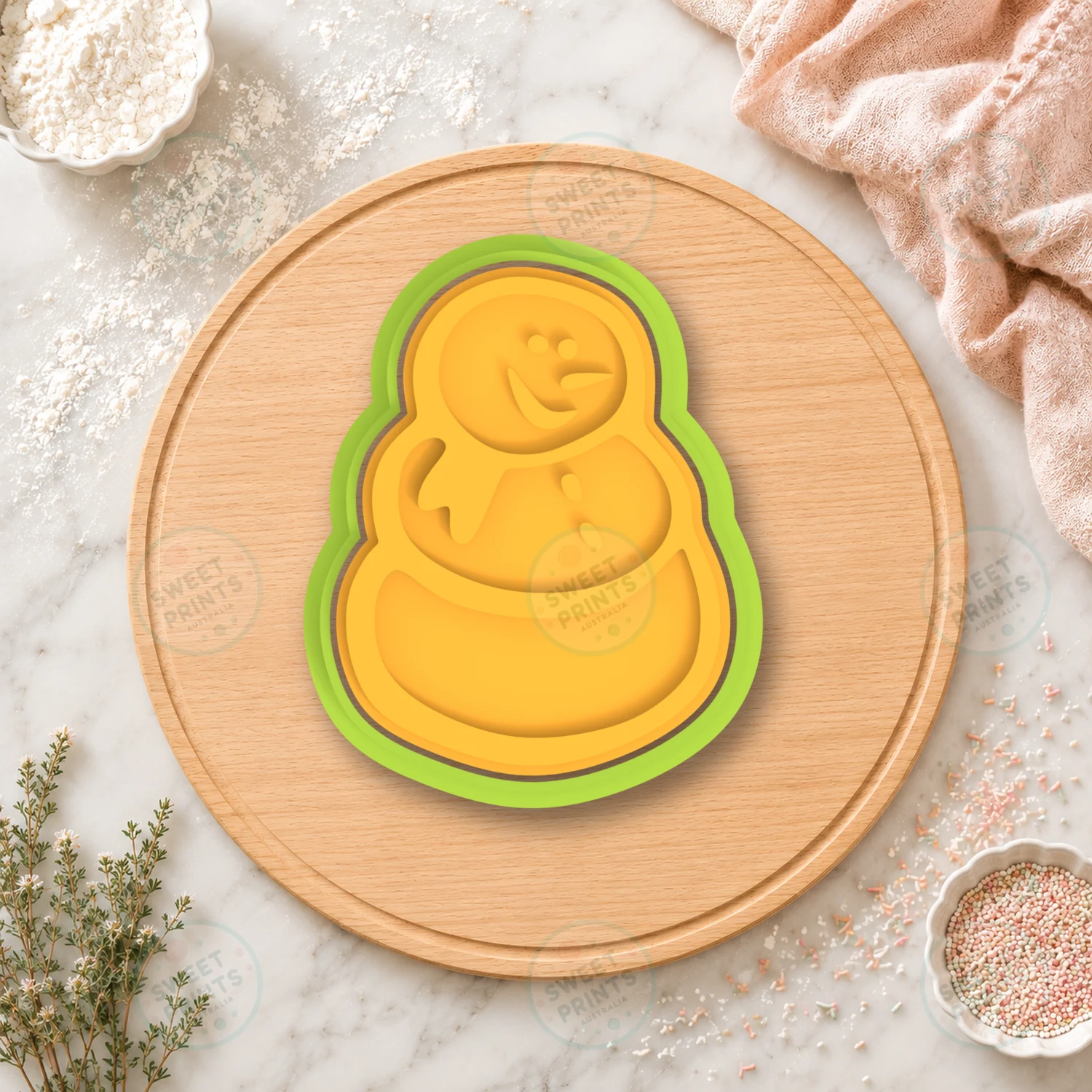 Snowman Waving Cookie Cutter & Stamp cookie cutter