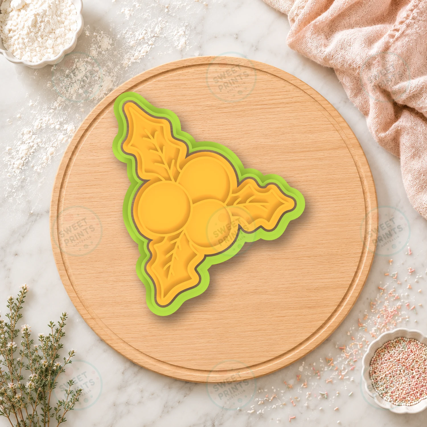 Holly Berries Cookie Cutter & Stamp cookie cutter