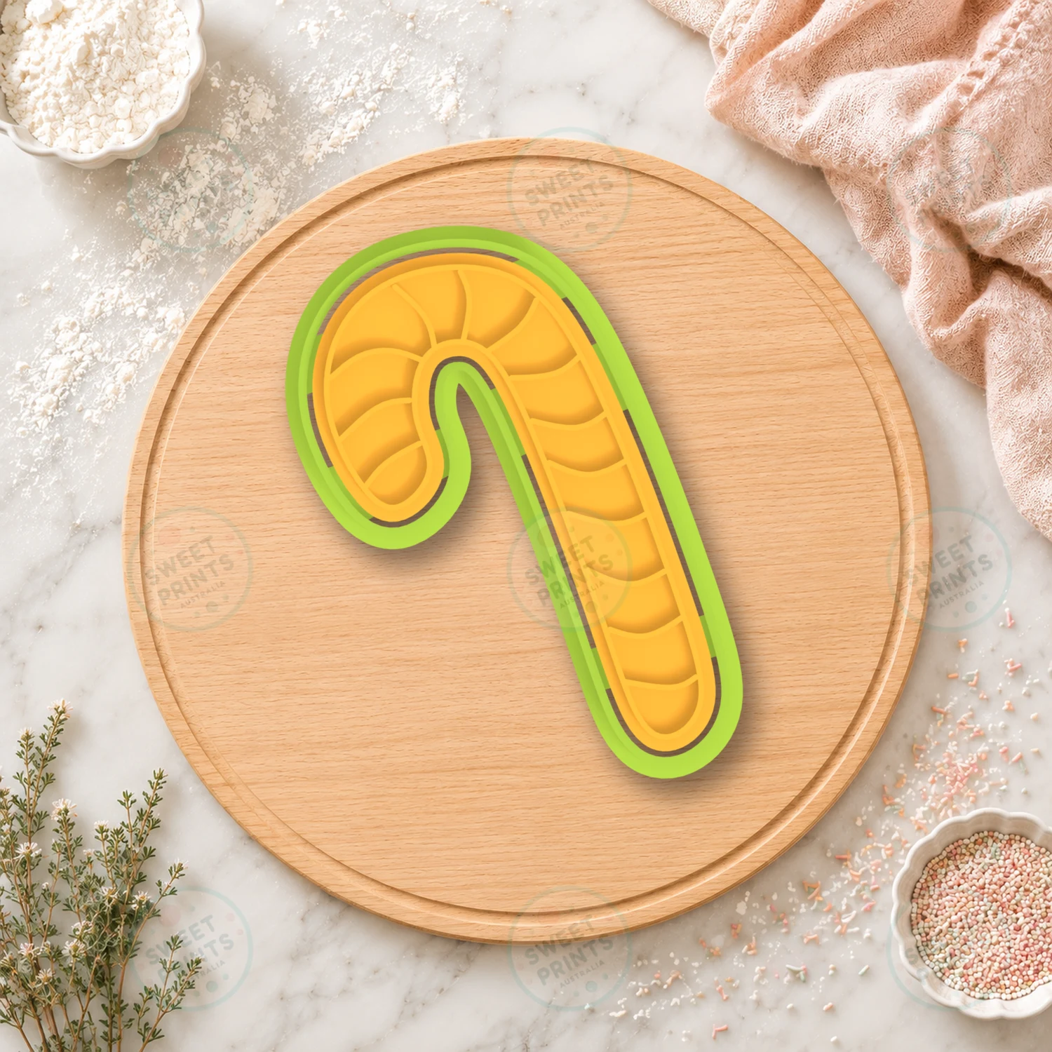 Candy Cane 1 Cookie Cutter & Stamp cookie cutter
