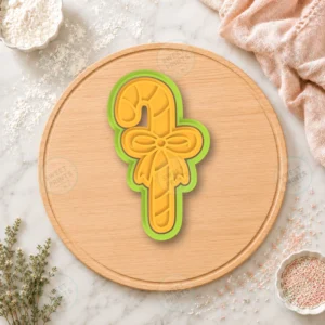 Candy Cane with Bow 1 Cookie Cutter & Stamp