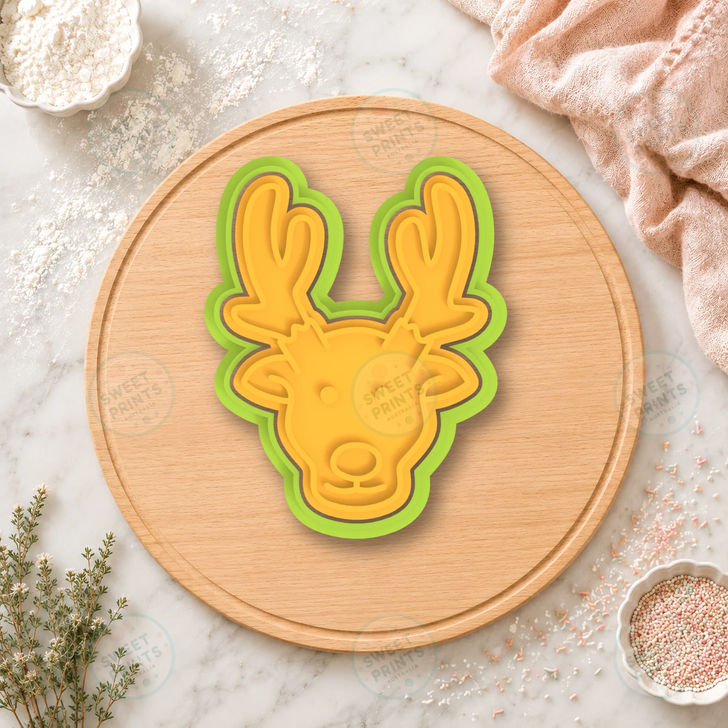 Reindeer Head Cookie Cutter & Stamp cookie cutter